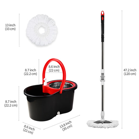 EverFix SpinMop Dual-Motion – 360° Self-Cleaning Spin Mop & Bucket System